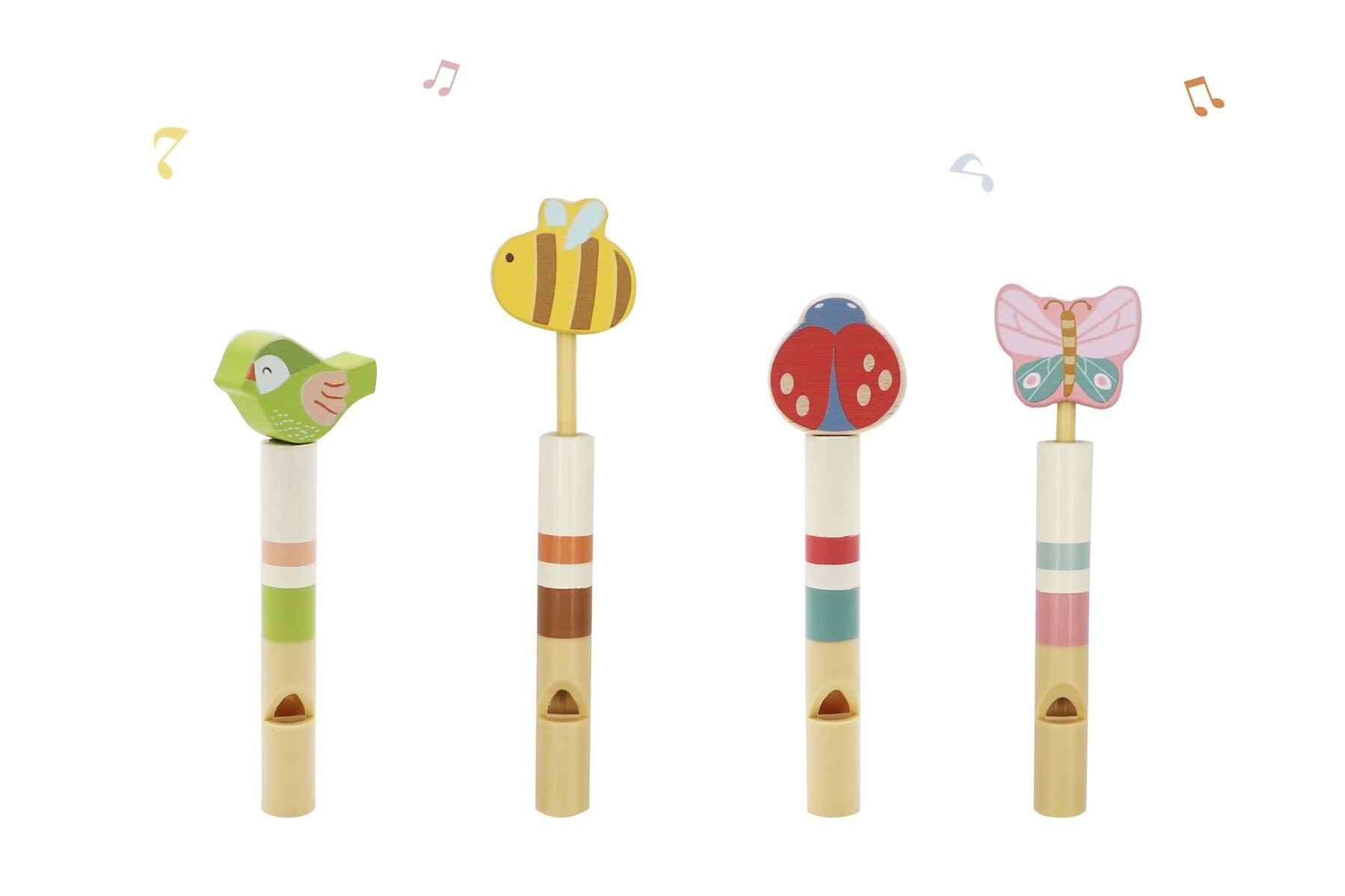 SPRING ANIMALS SLIDE WHISTLE SET OF 4