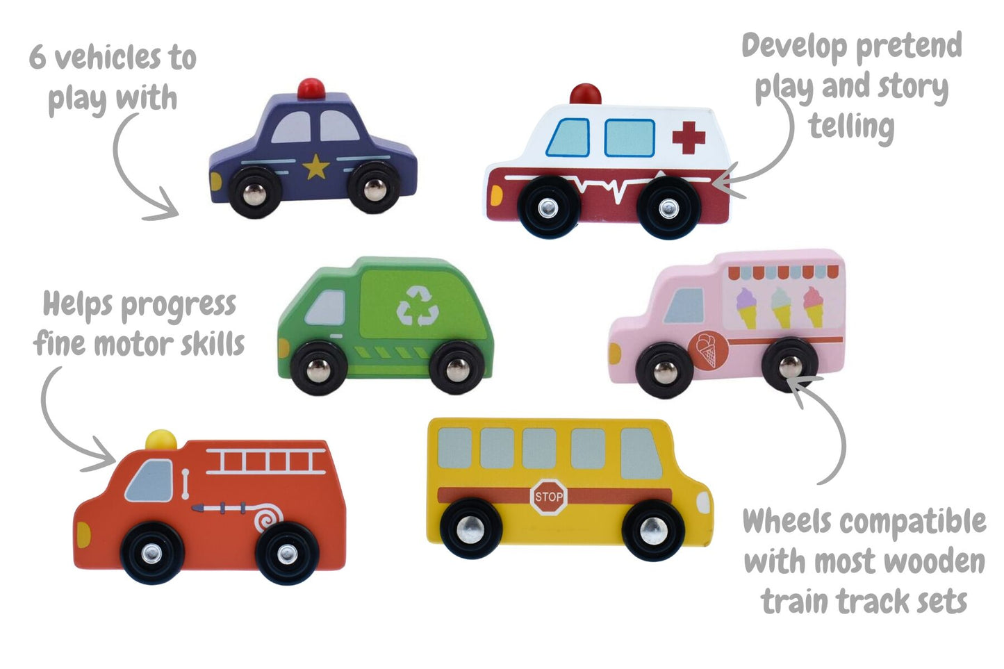 WOODEN TRANSPORTATION SET