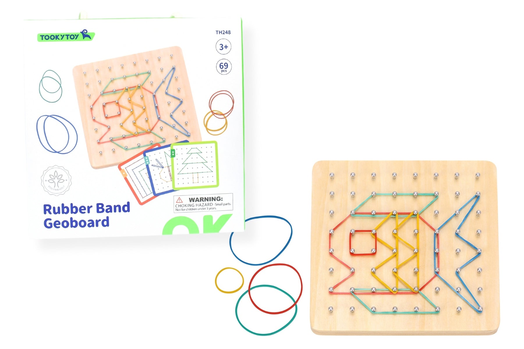 CREATIVE RUBBER BAND GEOBOARD PATTERN PUZZLE GAME