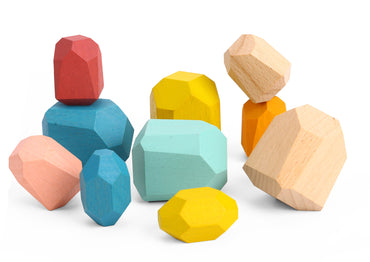 WOODEN STACKING STONE BLOCKS