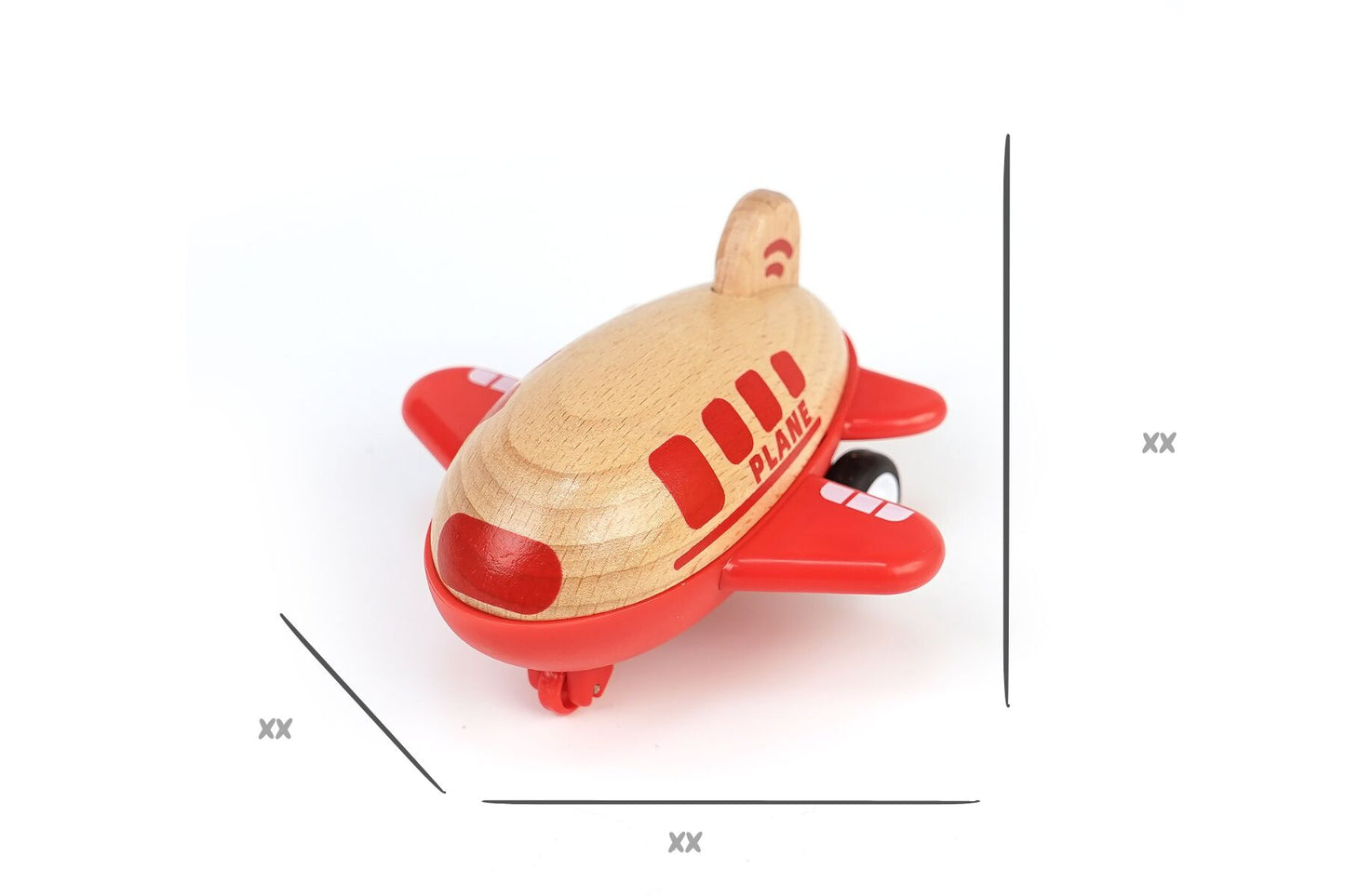 WOODEN RACER PLANE AIRPLANE WITH SOUND- RED