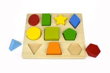 WOODEN COLOURS & SHAPES PUZZLE 10PCS