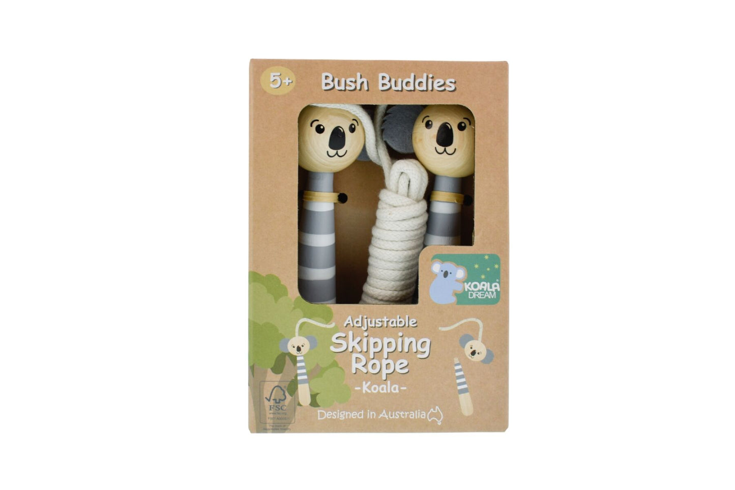 BUSH BUDDIES KOALA WOODEN ADJUSTABLE SKIPPING ROPE