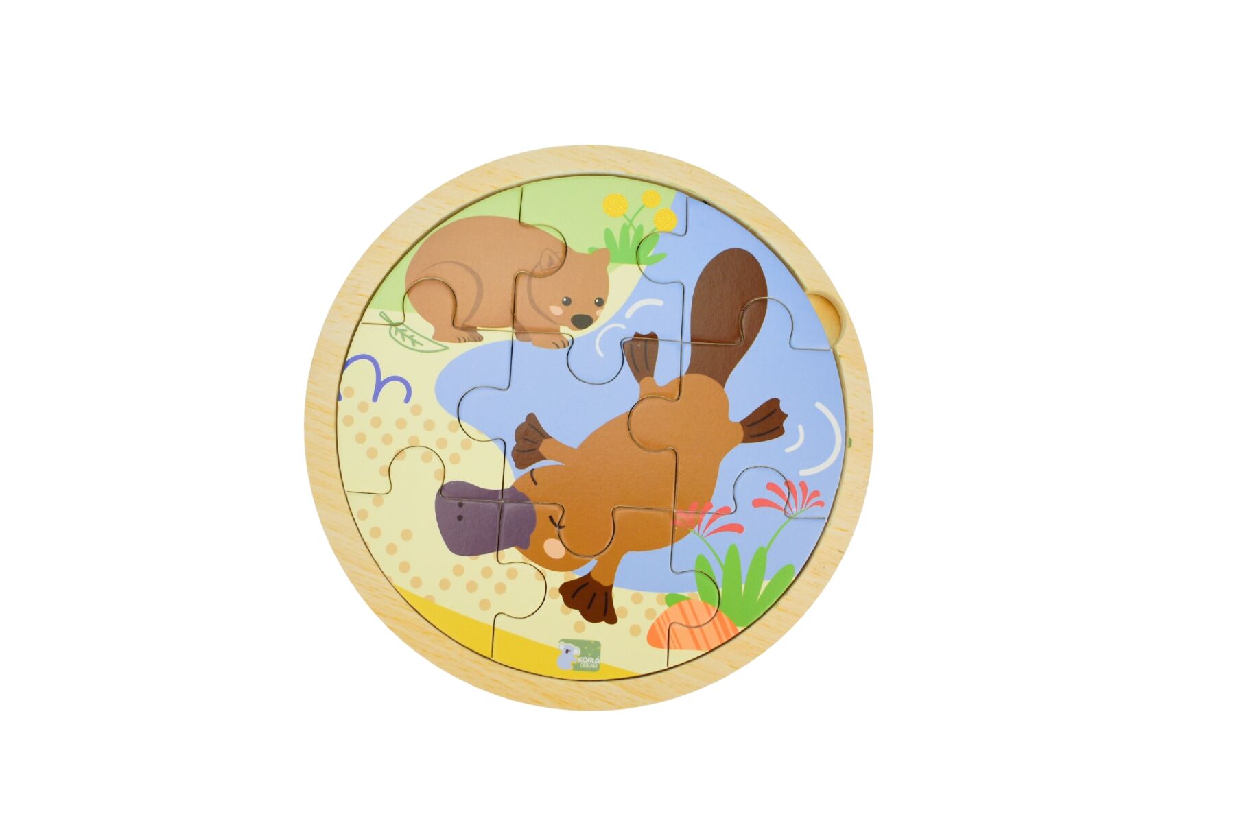 WOODEN 9PCS JIGSAW PUZZLE PLATYPUS & WOMBAT