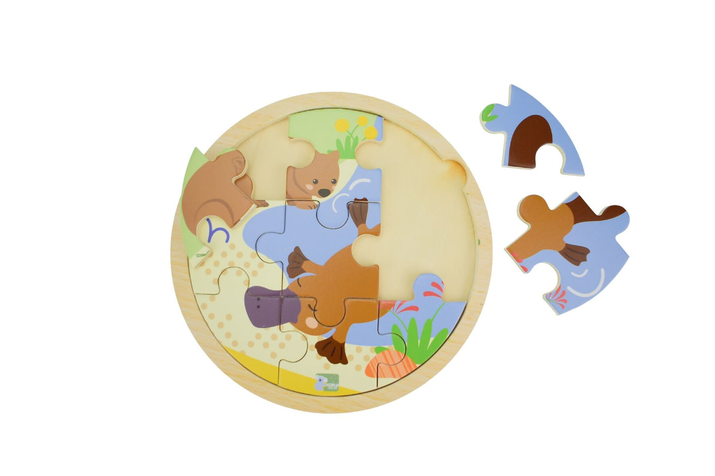 WOODEN 9PCS JIGSAW PUZZLE PLATYPUS & WOMBAT