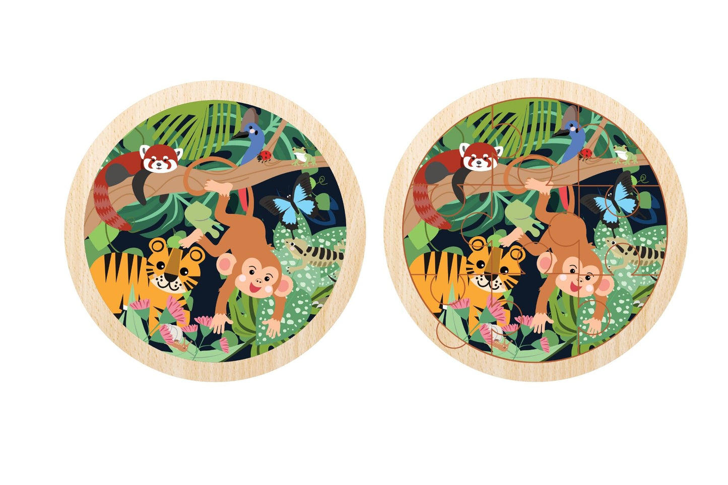 WILD BUDDIES 9PC ROUND JIGSAW PUZZLE CHEEKY MONKEY