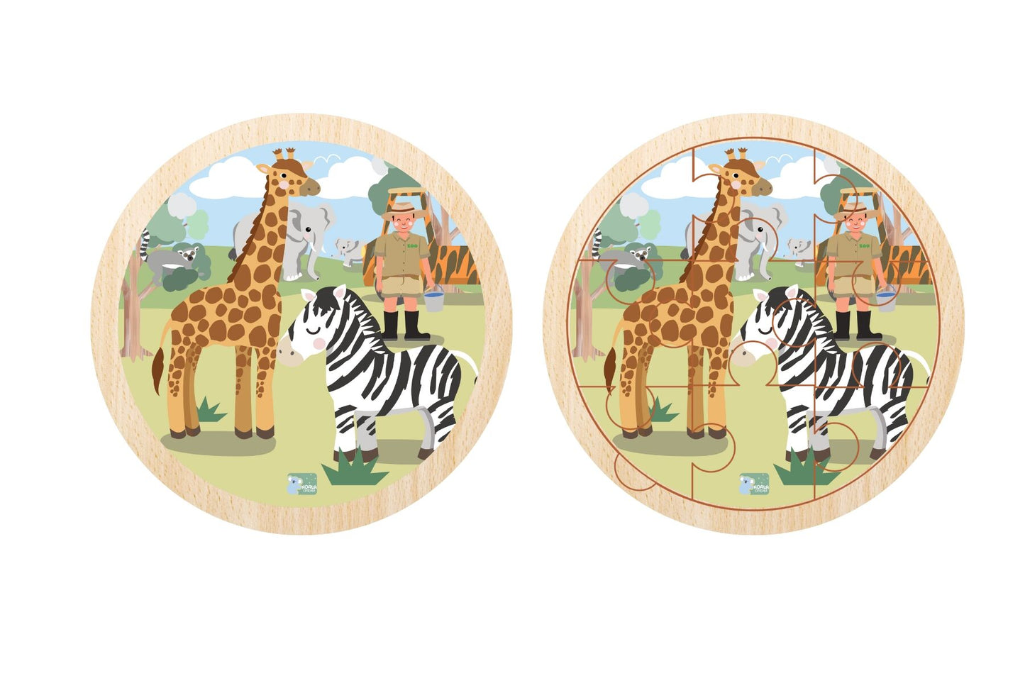 WILD BUDDIES 9PC ROUND JIGSAW PUZZLE FEEDING TIME