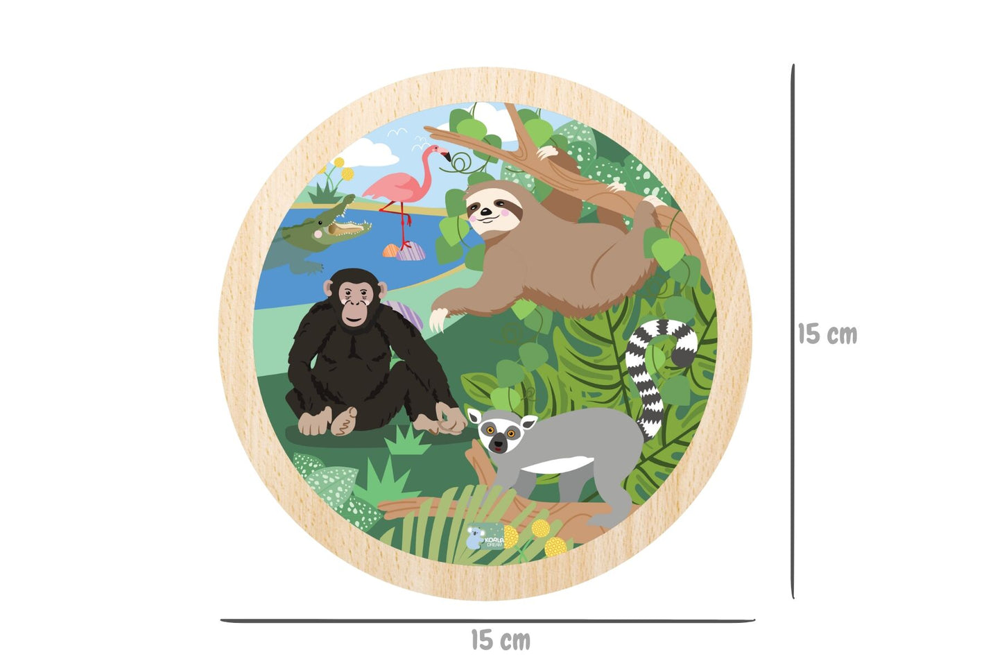 WILD BUDDIES 9PC ROUND JIGSAW PUZZLE HANGING AROUND