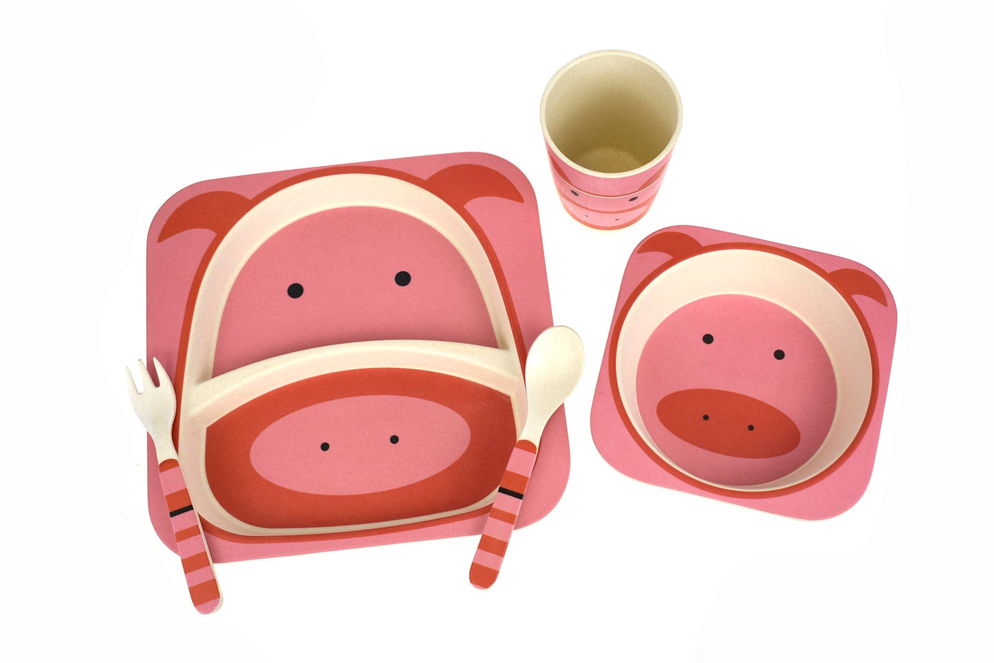 BAMBOOZOO DINNERWARE PIG 5PCS - Bamboo Sprout