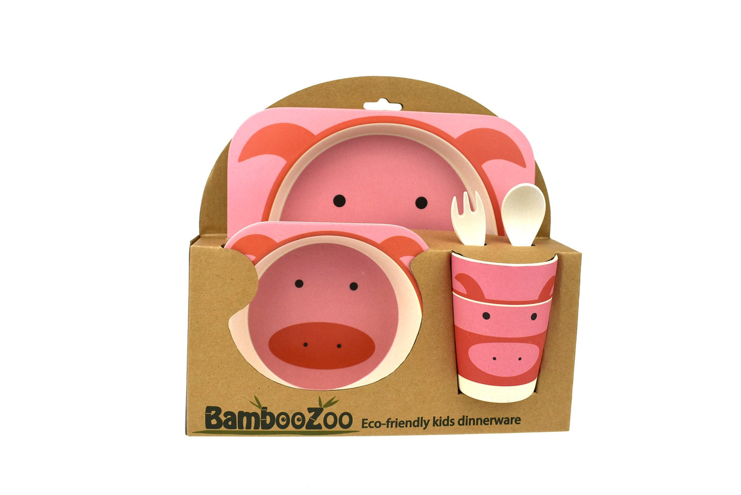 BAMBOOZOO DINNERWARE PIG 5PCS - Bamboo Sprout