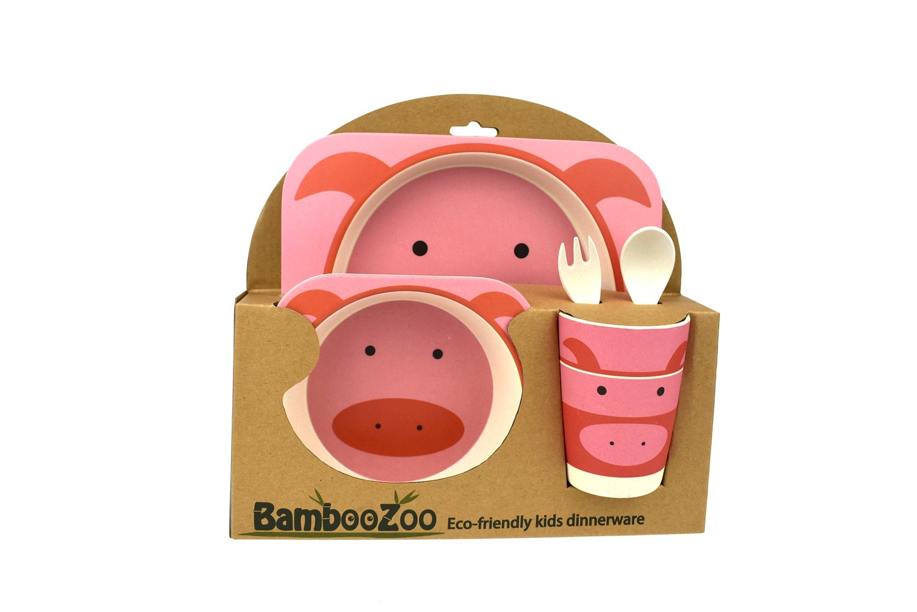 BAMBOOZOO DINNERWARE PIG 5PCS - Bamboo Sprout
