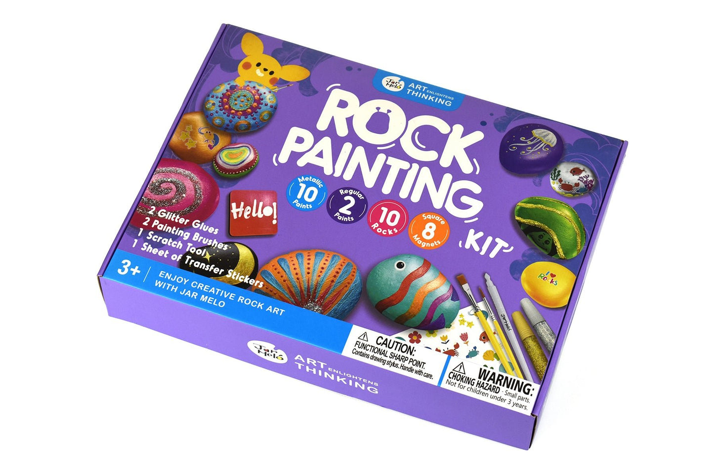ROCK PAINTING WITH METALLIC PAINTS & GLITTER GLUES CRAFT KIT - Bamboo Sprout