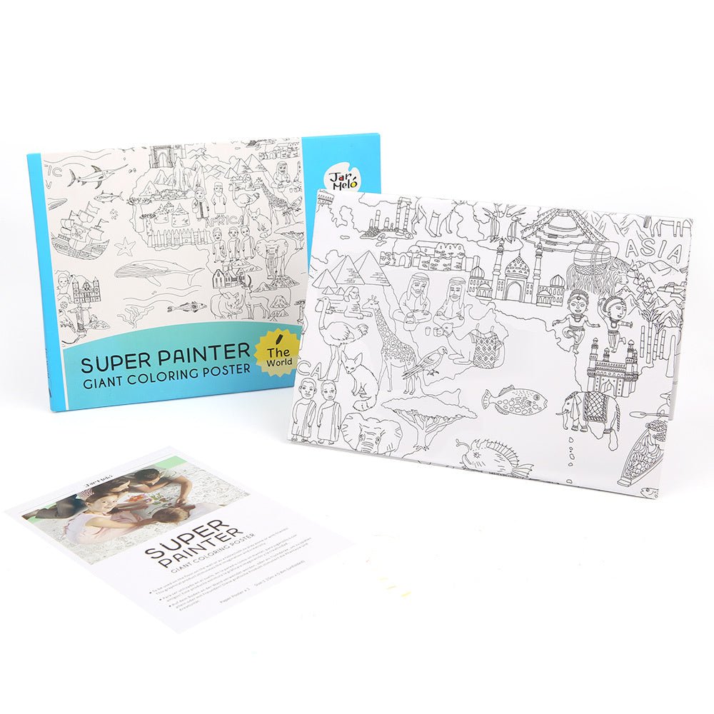 GIANT COLOURING POSTER PADS - THE WORLD - Bamboo Sprout