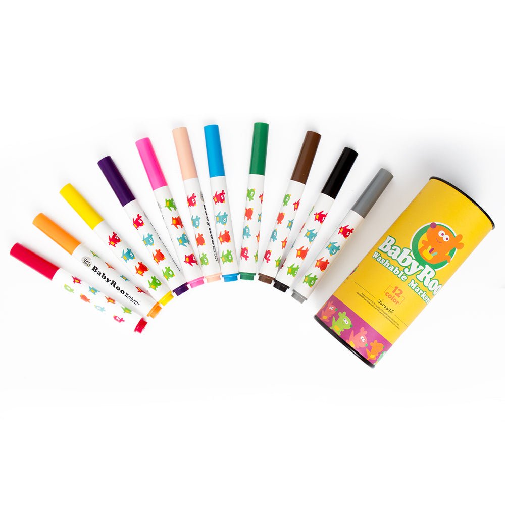 WASHABLE MARKERS - BABY ROO 12 COLORS - Bamboo Sprout