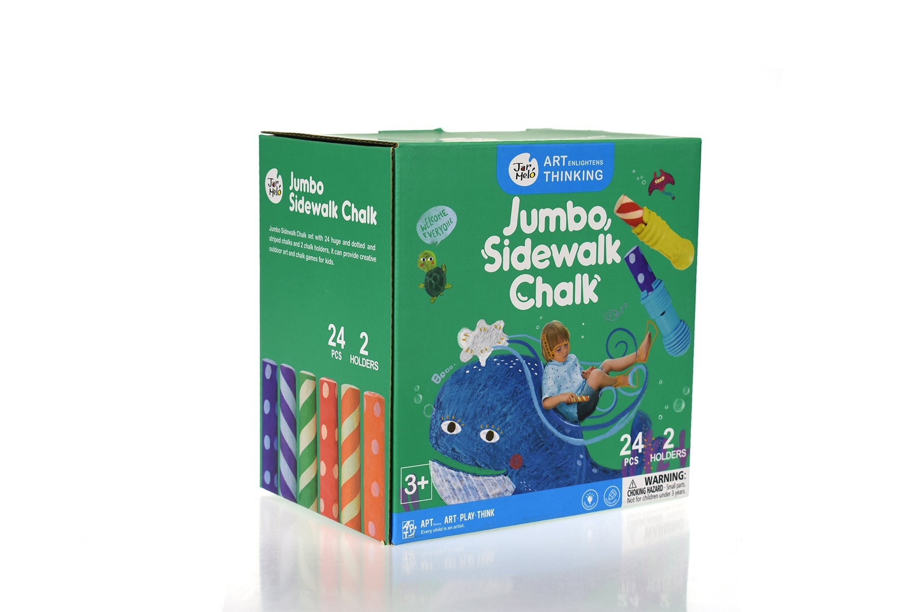 WASHABLE SIDEWALK CHALK - 24 COLOURS KIT WITH 2 HOLDERS - Bamboo Sprout