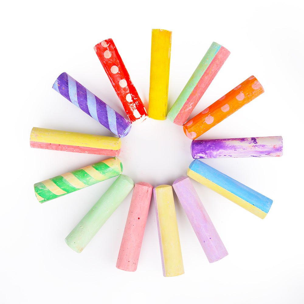 WASHABLE SIDEWALK CHALK - 24 COLOURS KIT WITH 2 HOLDERS - Bamboo Sprout