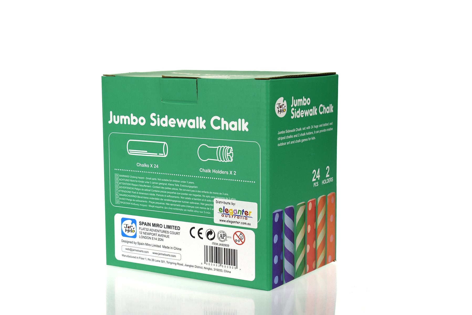 WASHABLE SIDEWALK CHALK - 24 COLOURS KIT WITH 2 HOLDERS - Bamboo Sprout