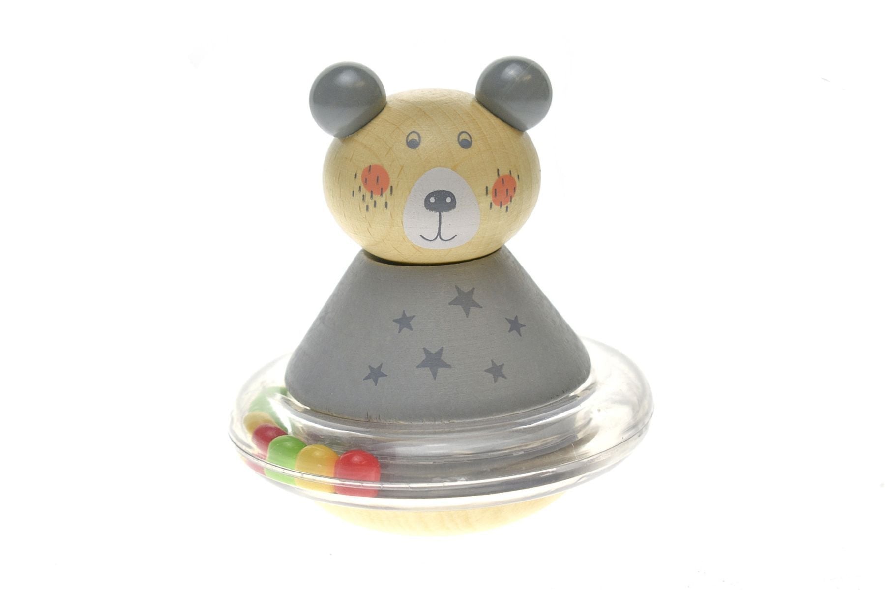 WOODEN ANIMAL ROLY - POLY BEAR - Bamboo Sprout