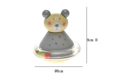 WOODEN ANIMAL ROLY - POLY BEAR - Bamboo Sprout