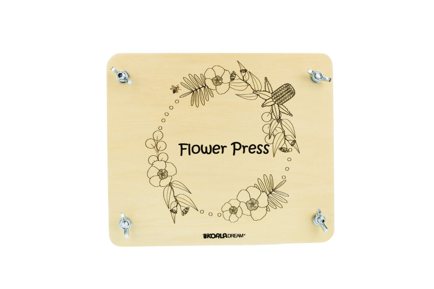 Calm & Breezy Australian Flora Flower Press Craft Kit by Kaper Kidz with pressed flowers and crafting tools for kids.