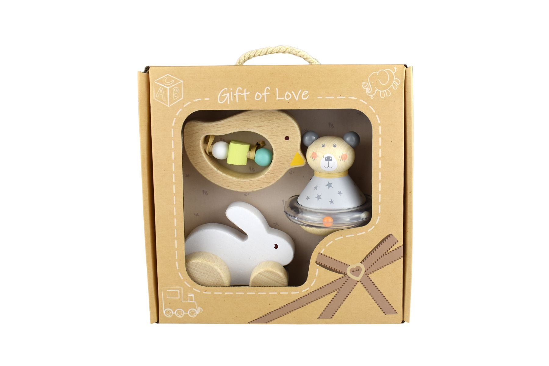 CALM & BREEZY BABY GIFT SET BUNNY BIRD BEAR 3PCS - Bamboo Sprout