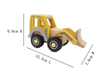 Kaper Kidz Calm & Breezy Bulldozer toy in bright yellow with black details, made of durable plastic, designed for imaginative play