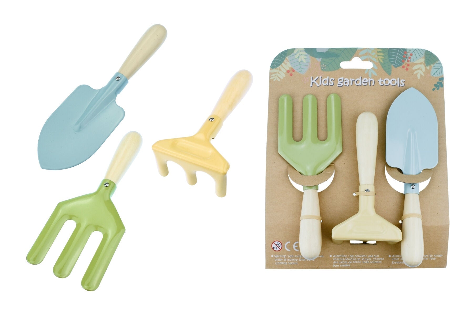 CALM & BREEZY KIDS GARDEN TOOL 3PCS SET BLUE - Bamboo Sprout
