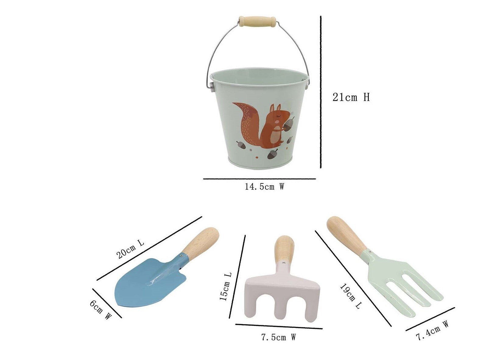 CALM & BREEZY KIDS GARDEN TOOL 4PCS SET BLUE - Bamboo Sprout