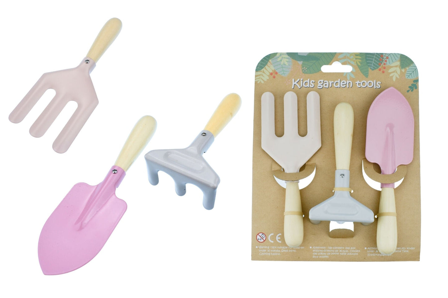 CALM & BREEZY KIDS GARDEN TOOL 3PCS SET PINK - Bamboo Sprout