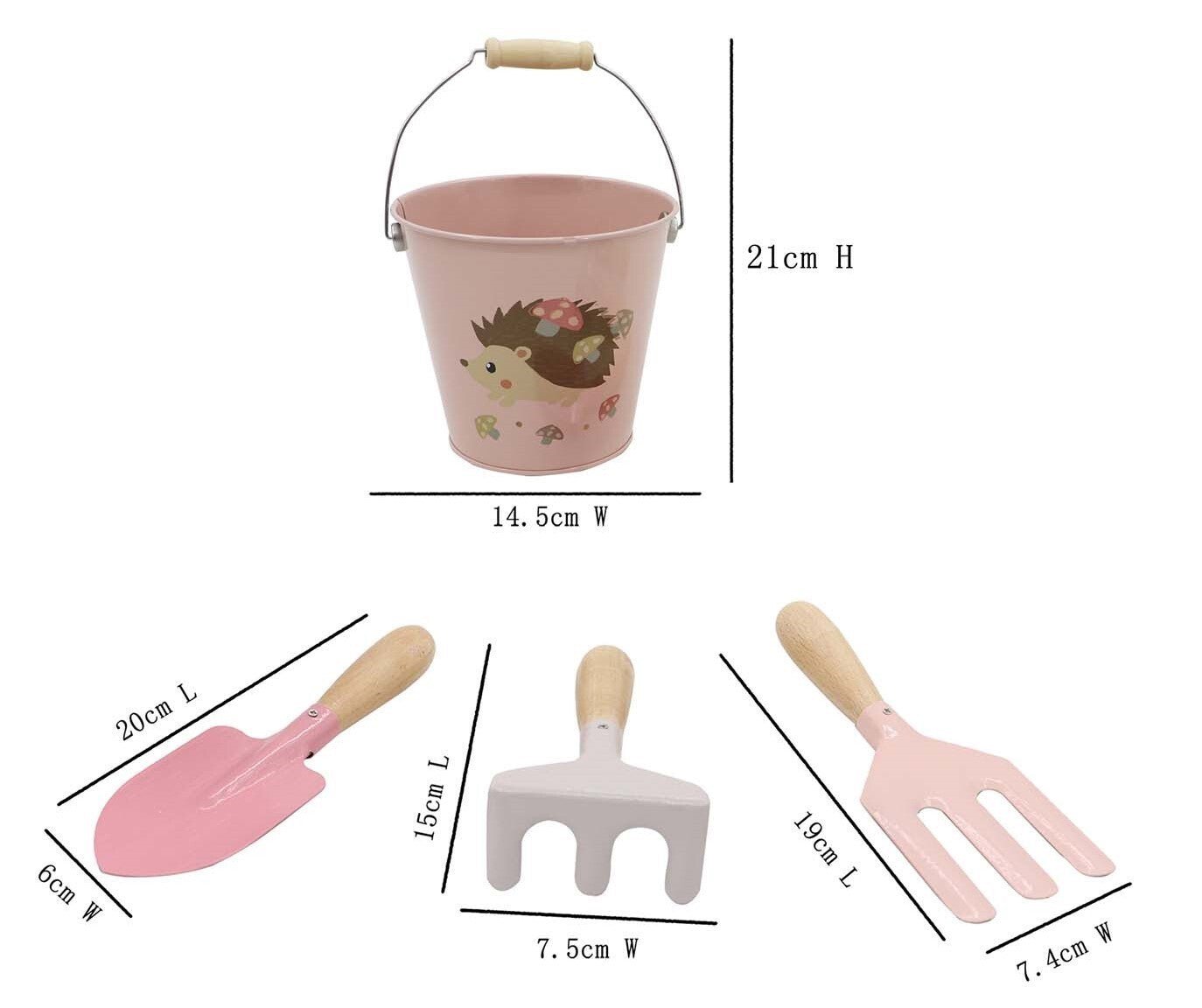CALM & BREEZY KIDS GARDEN TOOL 4PCS SET PINK - Bamboo Sprout