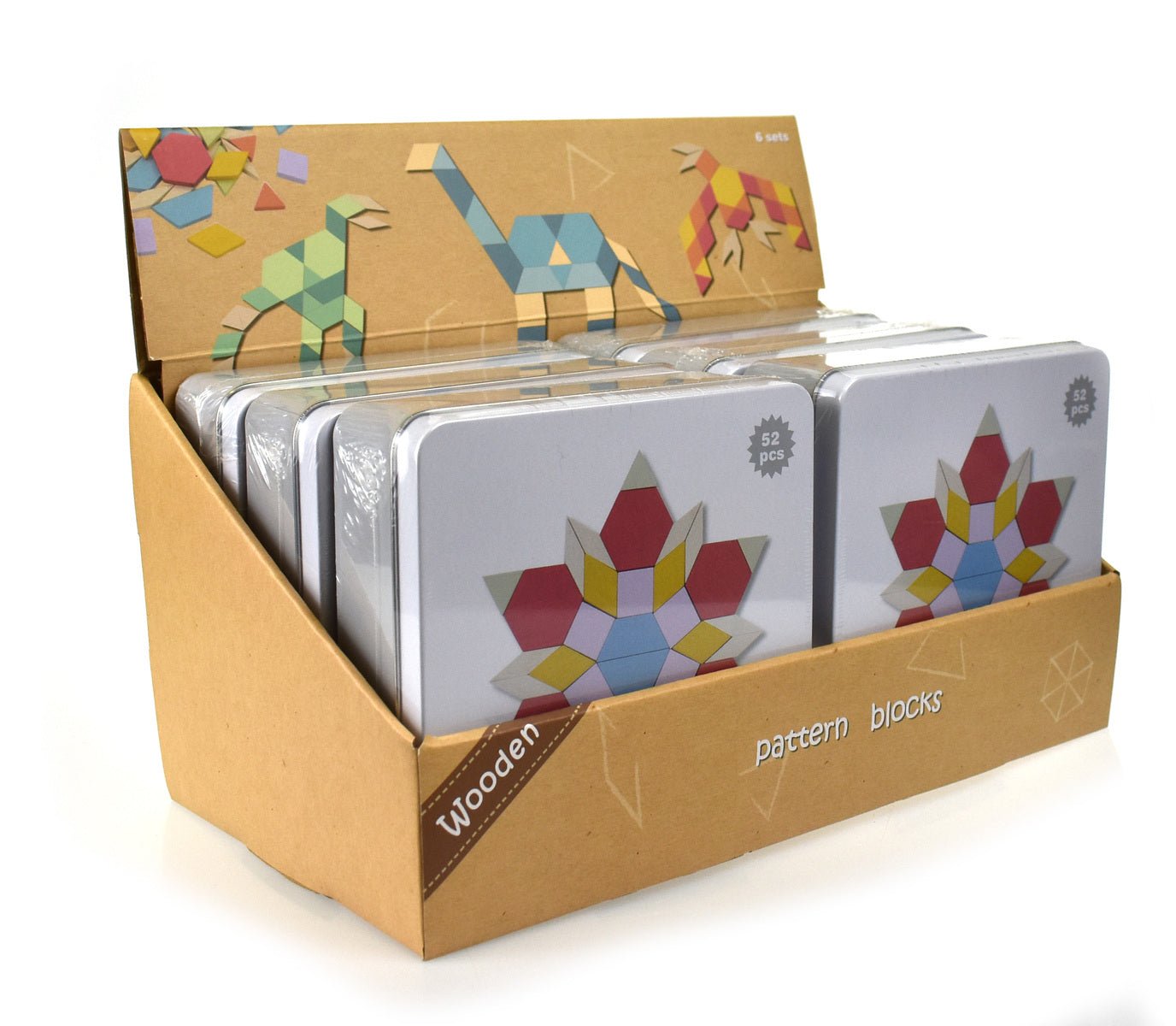 CALM & BREEZY PATTERN BLOCKS IN TIN BOX - Bamboo Sprout
