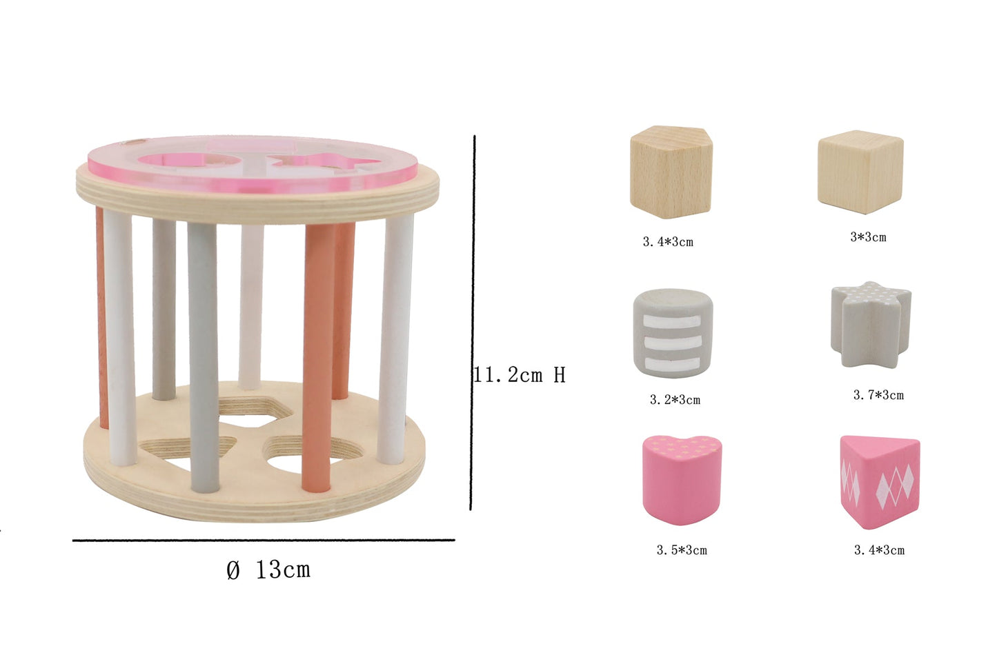 CALM & BREEZY ROLLING SHAPE SORTER PINK - Bamboo Sprout