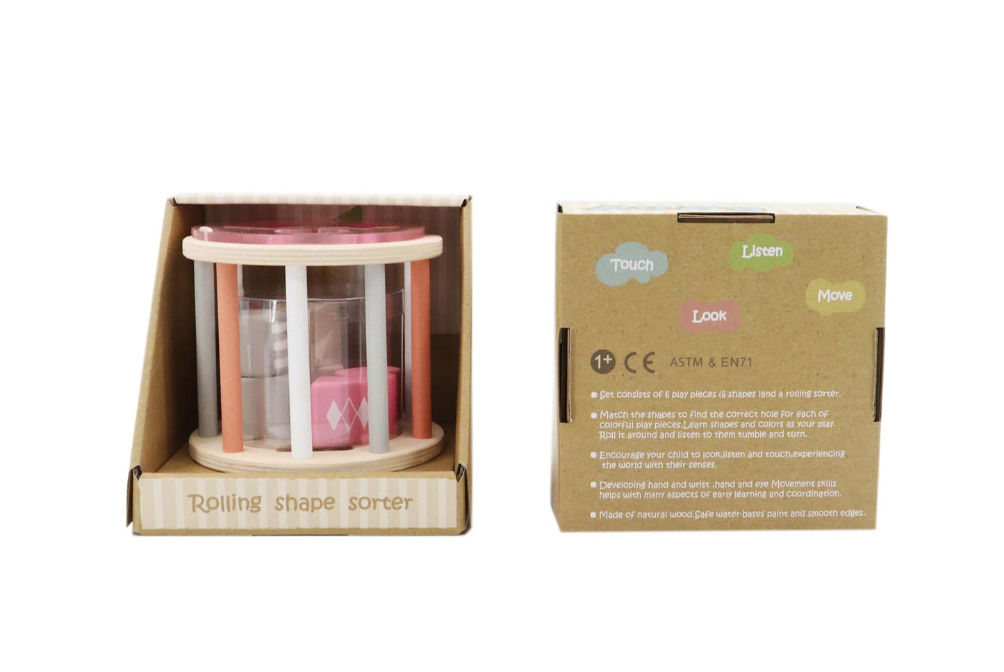 CALM & BREEZY ROLLING SHAPE SORTER PINK - Bamboo Sprout