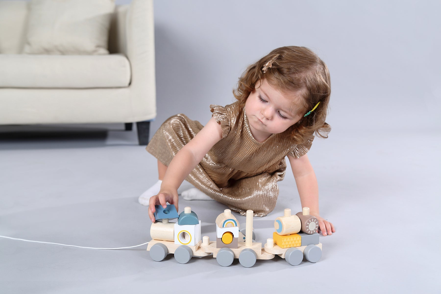 CALM & BREEZY STACKING BLOCK TRAIN - Bamboo Sprout
