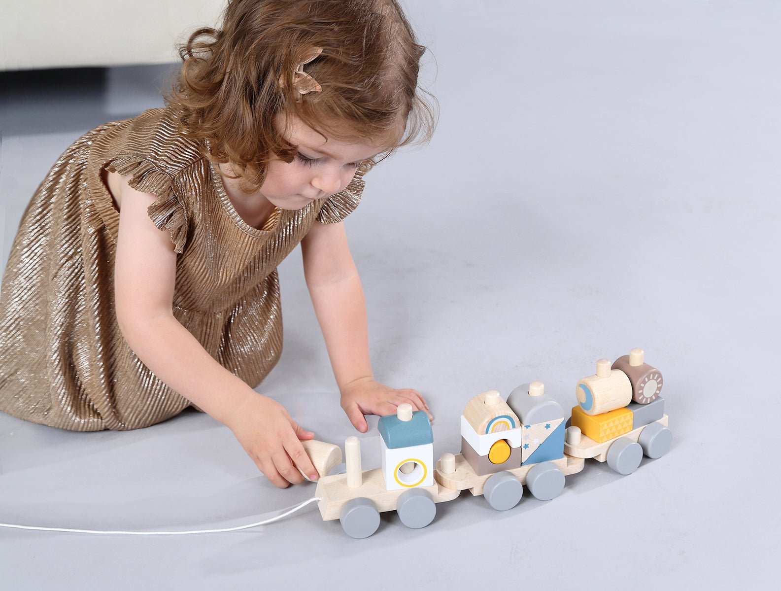 CALM & BREEZY STACKING BLOCK TRAIN - Bamboo Sprout