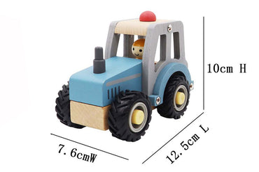CALM & BREEZY TRACTOR WITH RUBBER WHEELS BLUE - Bamboo Sprout