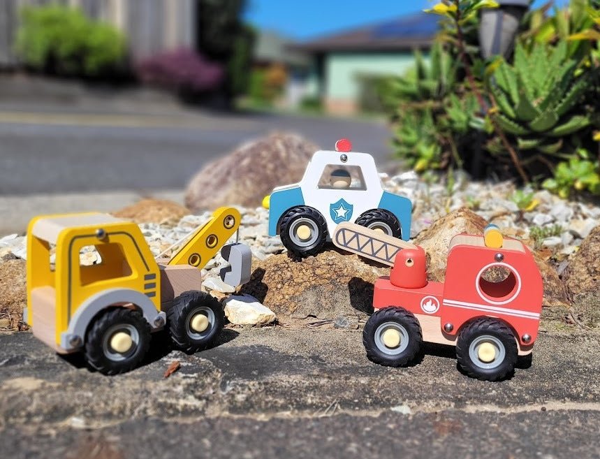 CALM & BREEZY TRACTOR WITH RUBBER WHEELS RED - Bamboo Sprout