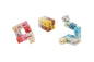Set of three Calm & Breezy Twist & Lock Blocks by Kaper Kidz, colorful interlocking building blocks for children.