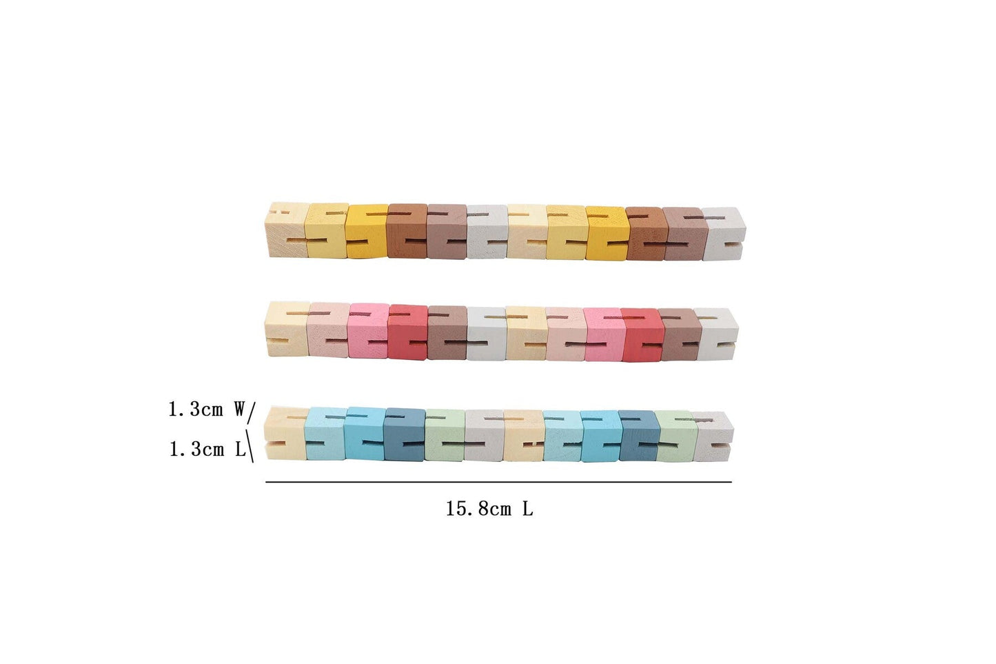 Calm & Breezy Twist & Lock Blocks set of 3 by Kaper Kidz, colorful interlocking building blocks for children.