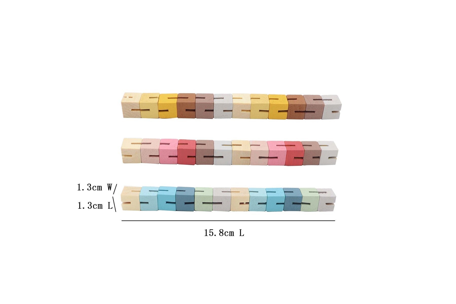 Calm & Breezy Twist & Lock Blocks set of 3 by Kaper Kidz, colorful interlocking building blocks for children.