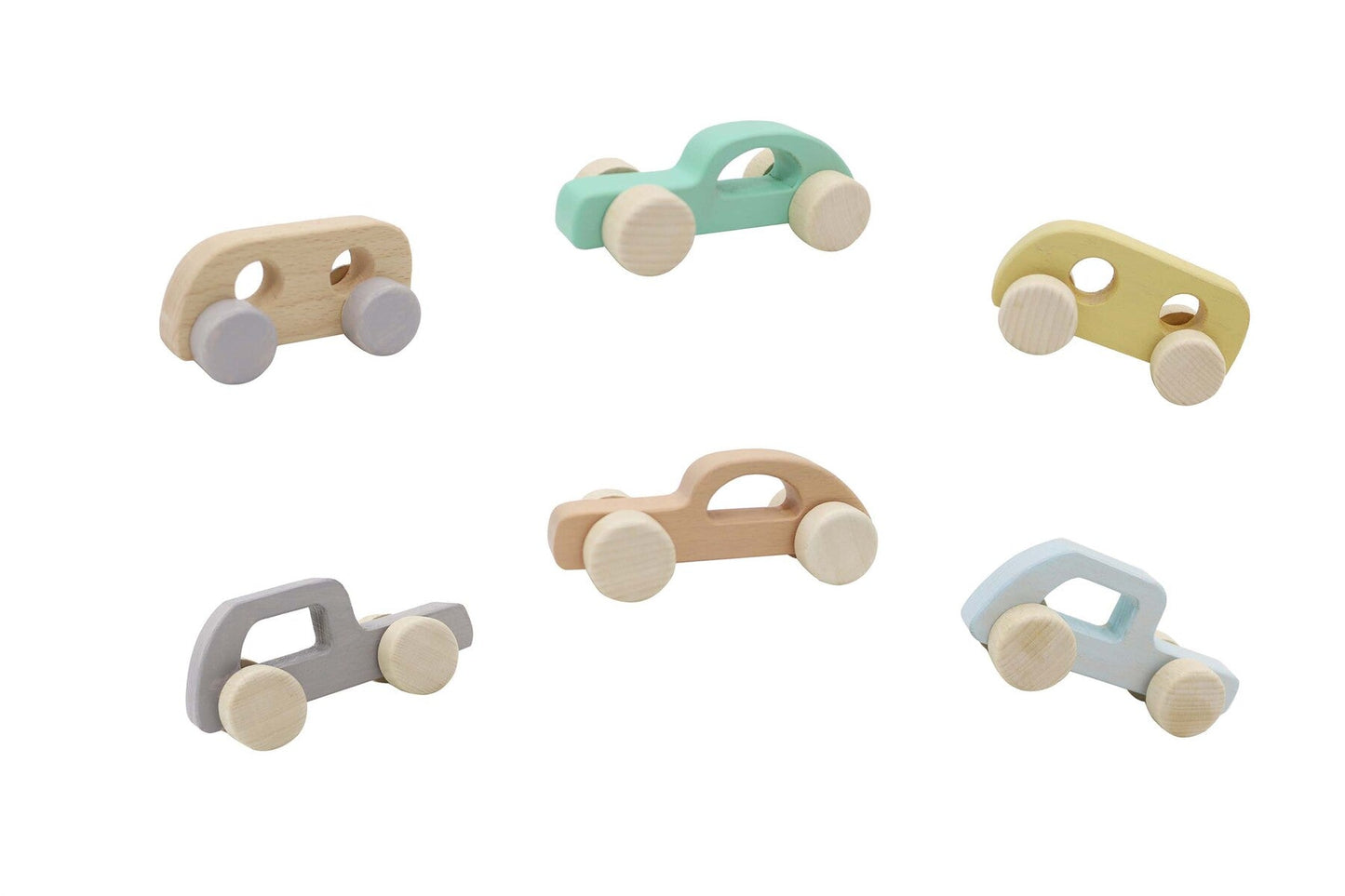 CALM & BREEZY WOODEN CAR IN DISPLAY BOX SET OF 6 - Bamboo Sprout