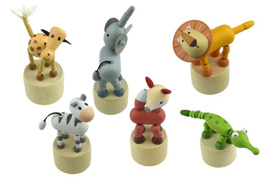 CALM & BREEZY WOODEN DANCING JUNGLE ANIMAL SET OF 6 - Bamboo Sprout