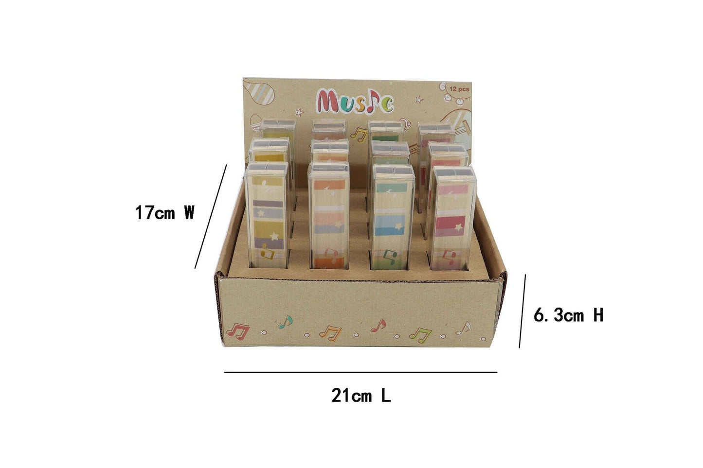 Kaper Kidz Calm & Breezy wooden harmonica showing its compact, natural wood design with metal reeds and colorful mouthpiece details.