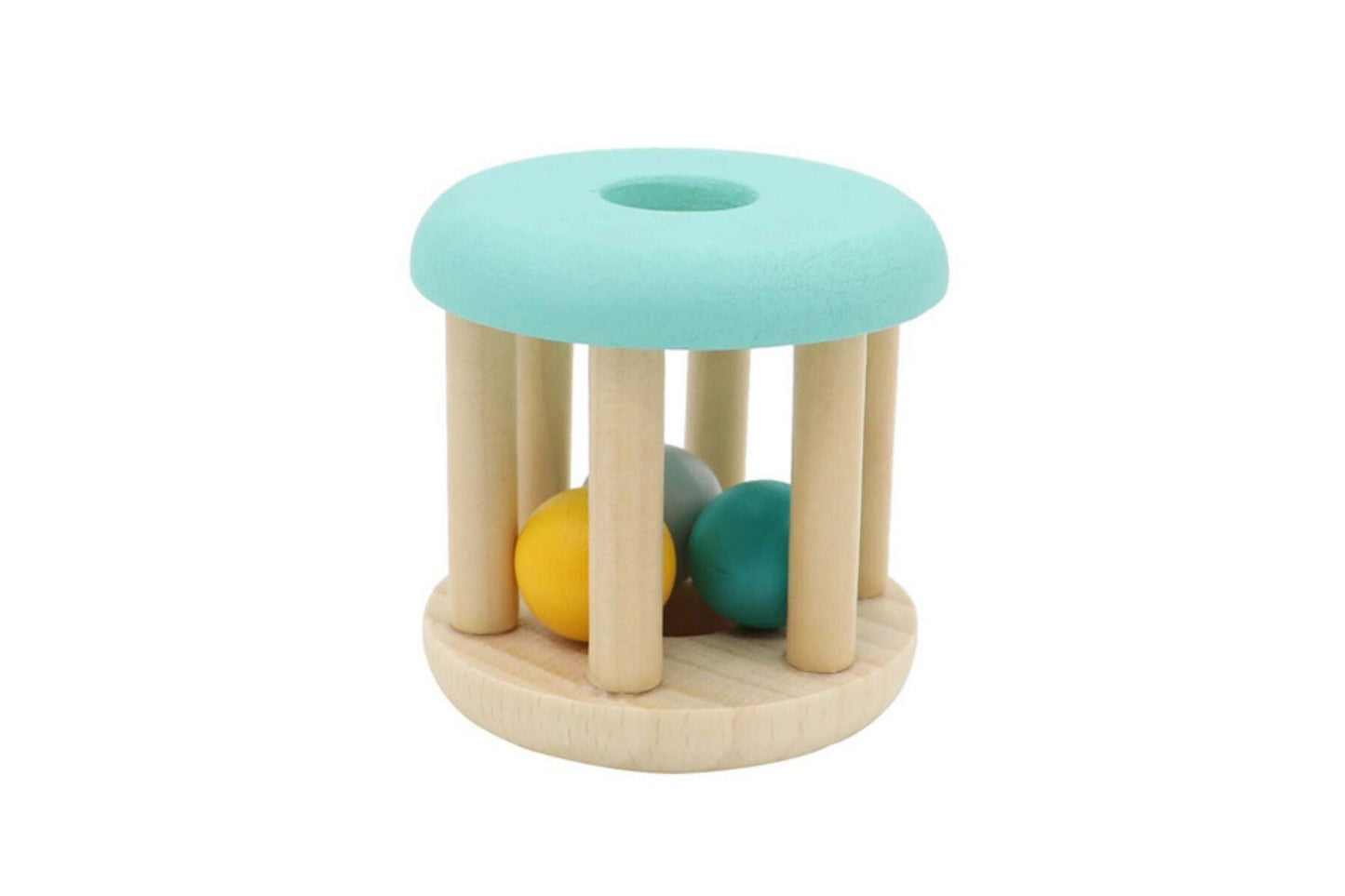 CALM & BREEZY WOODEN RATTLE MINT GREEN - Bamboo Sprout