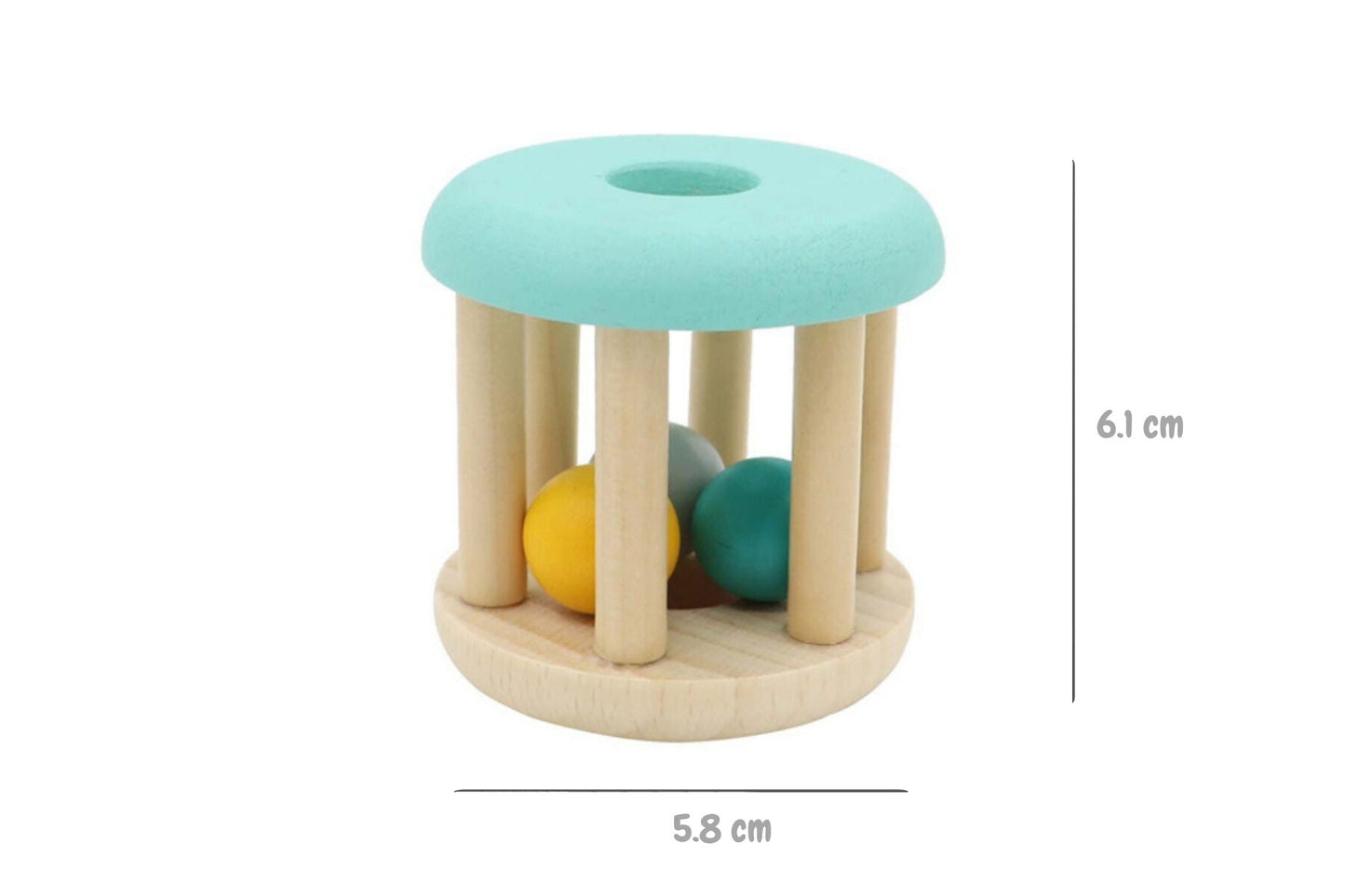 CALM & BREEZY WOODEN RATTLE MINT GREEN - Bamboo Sprout