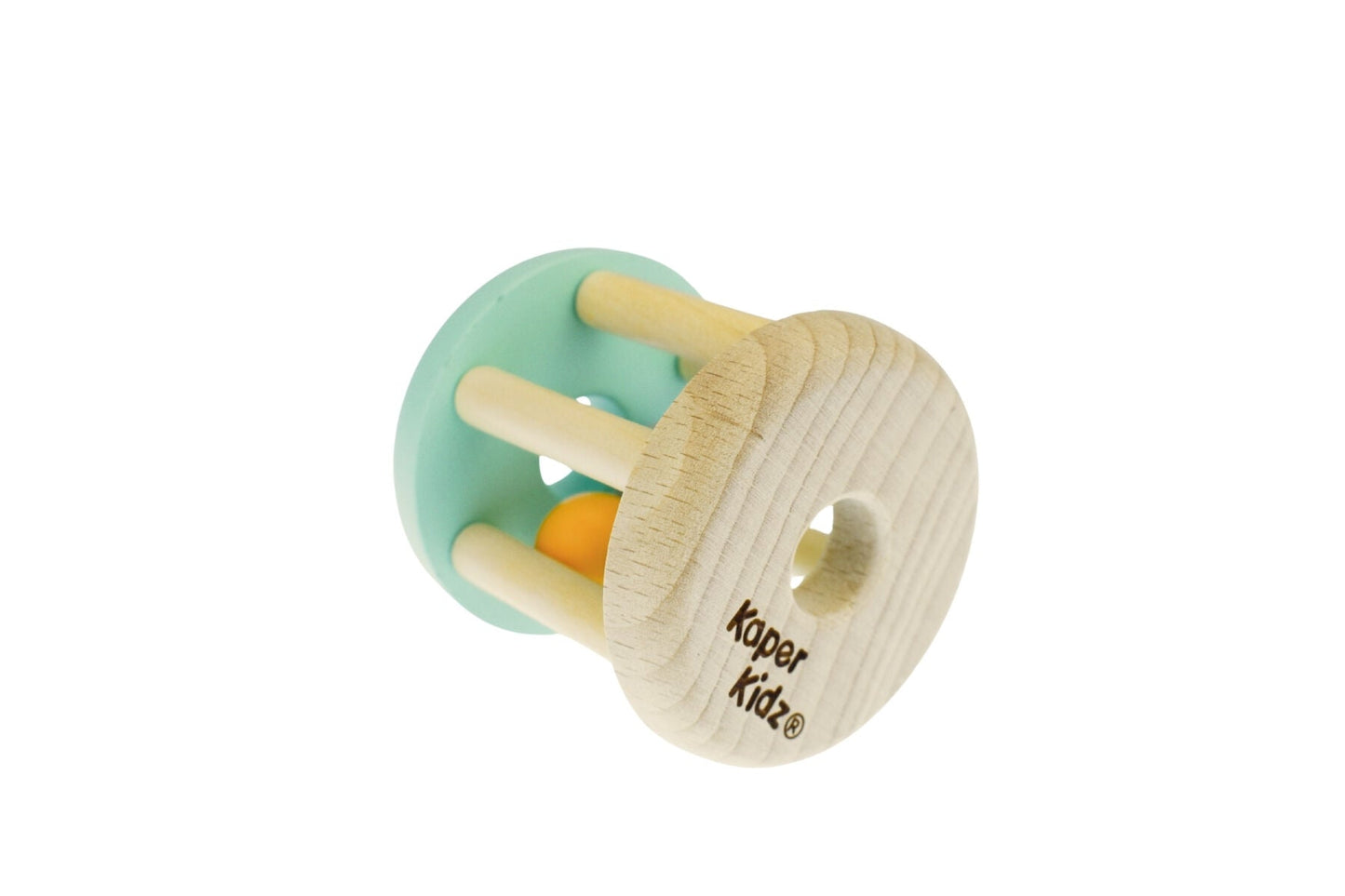 CALM & BREEZY WOODEN RATTLE MINT GREEN - Bamboo Sprout