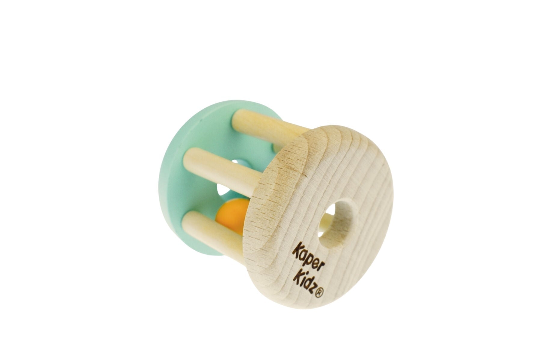 CALM & BREEZY WOODEN RATTLE MINT GREEN - Bamboo Sprout