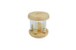 Calm & Breezy wooden baby rattle with colorful rainbow bead by Kaper Kidz, featuring smooth wood and vibrant bead accents.