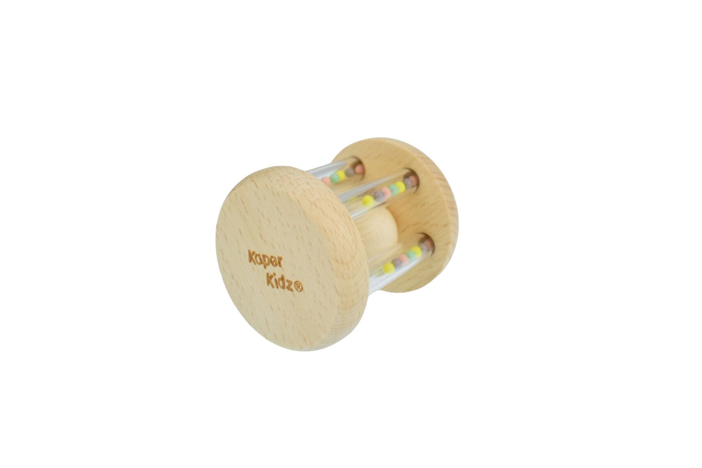 CALM & BREEZY WOODEN RATTLE WITH RAINBOW BEAD - Bamboo Sprout