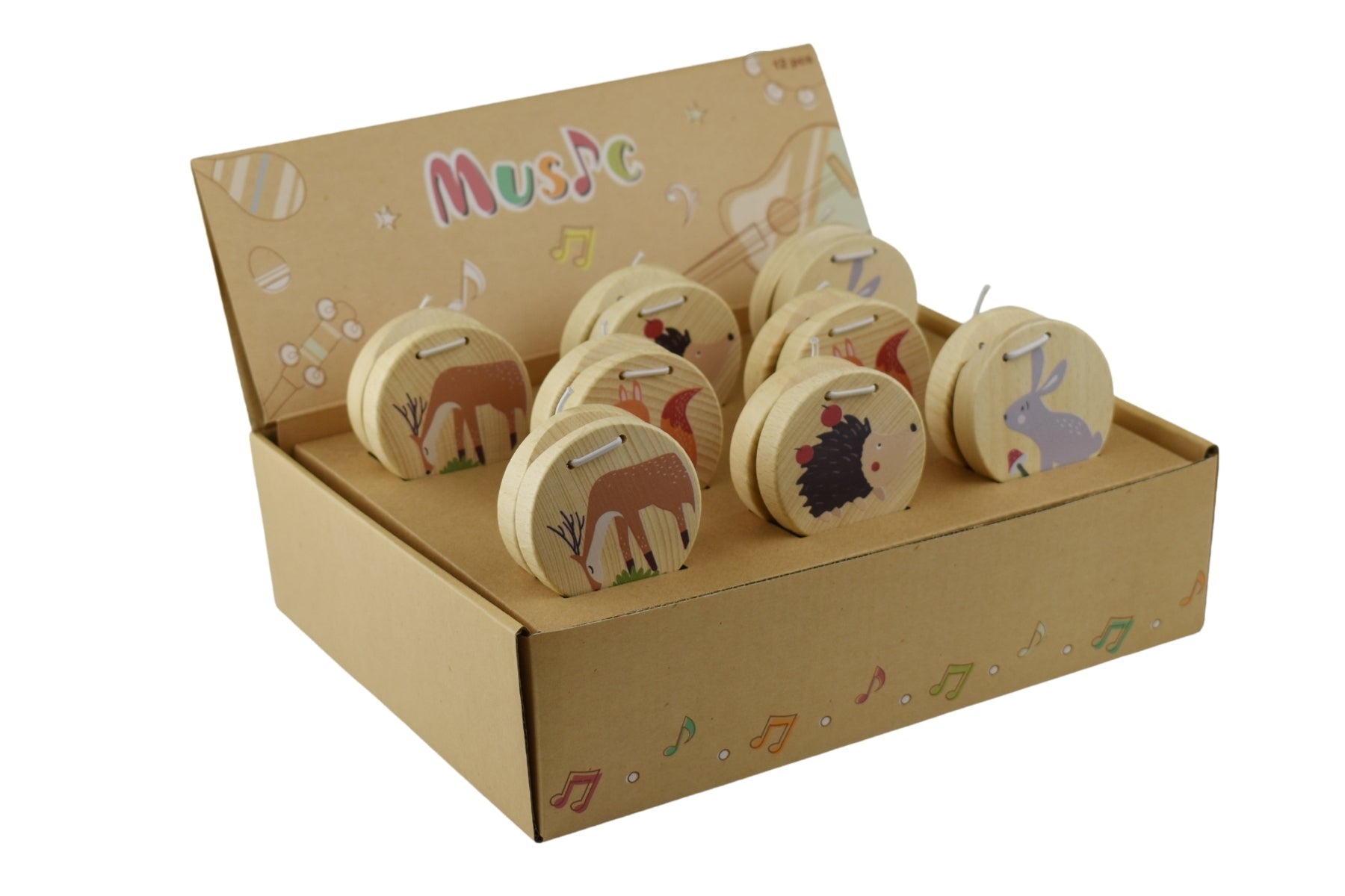 CALM & BREEZY WOODLAND WOODEN CASTANET SET OF 4 - Bamboo Sprout